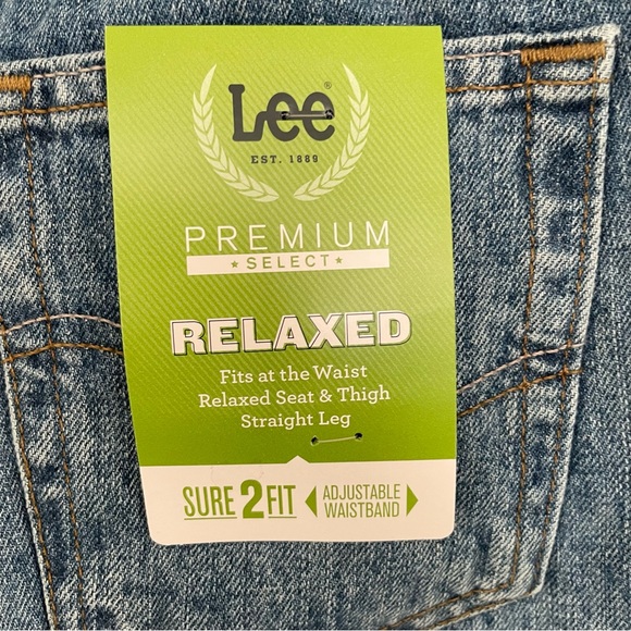 Lee Premium Select Relaxed Straight Leg Jeans Adjustable Waist Size 14 N… - Picture 6 of 9